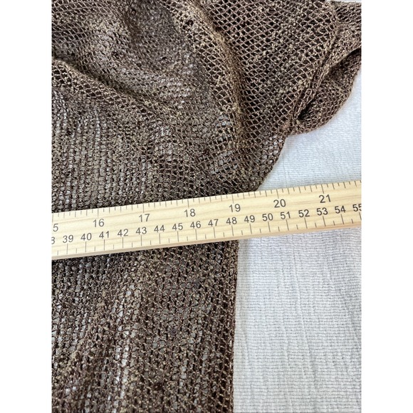 Krazy Kat Lagenlook Brown‎ Netted Bolero Cardigan Beach Oversized M Boho Cottage - Picture 11 of 11